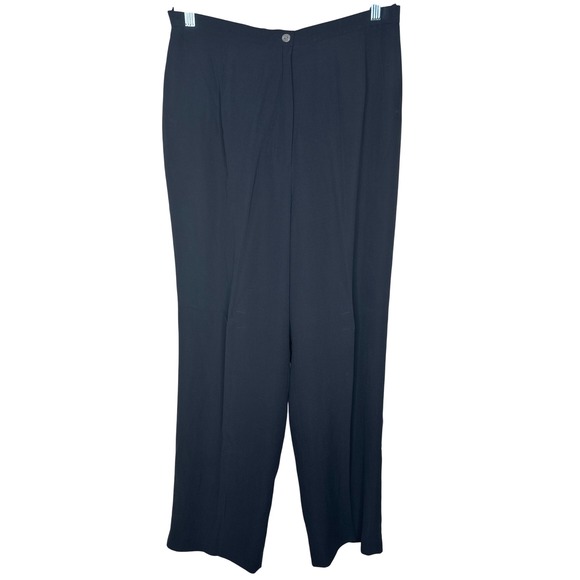 Casual Corner NWT 100% Silk‎ Dress Pants Black High Waist Career Size 16 lined - Picture 1 of 6